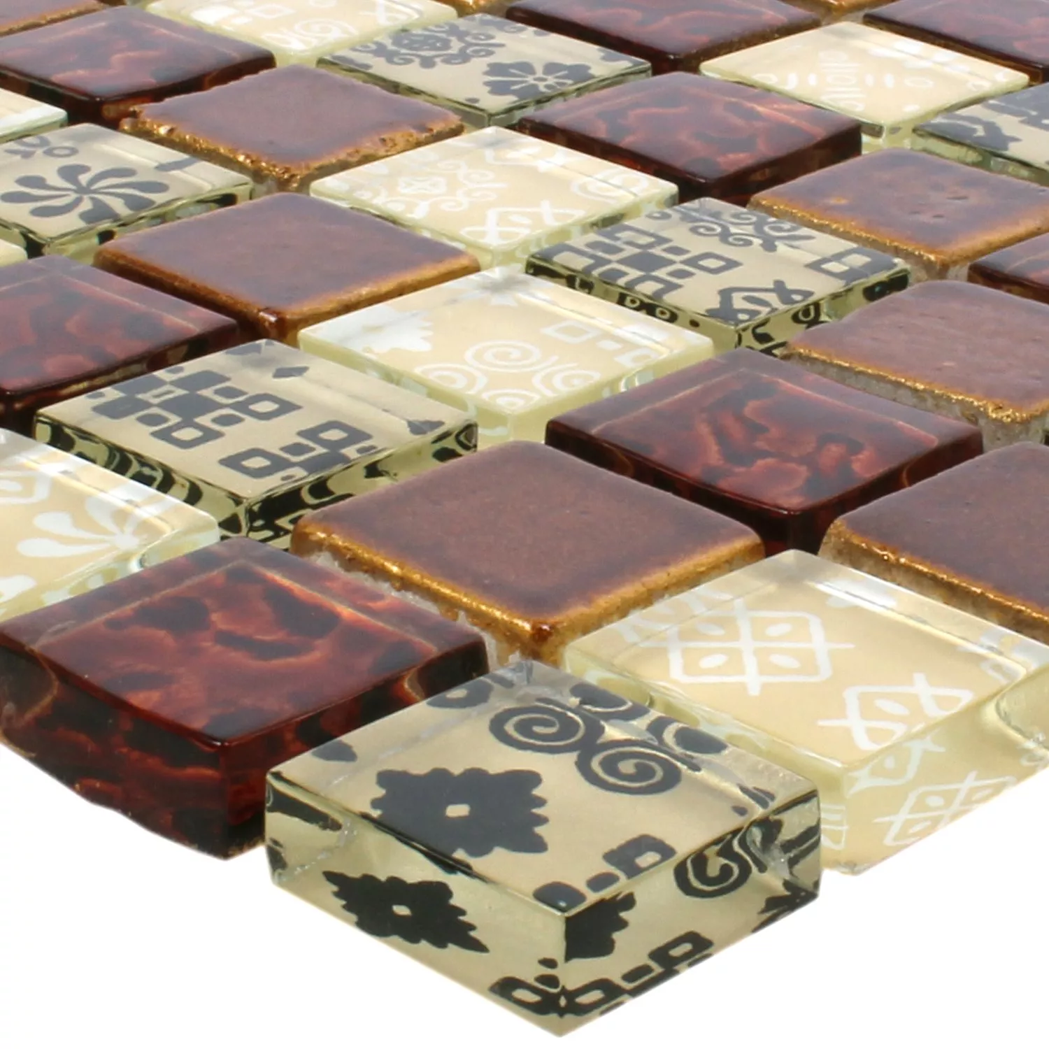 Mosaik Resin Glas Belmont Röd Beige Mosaik Resin Glas Belmont Röd Beige