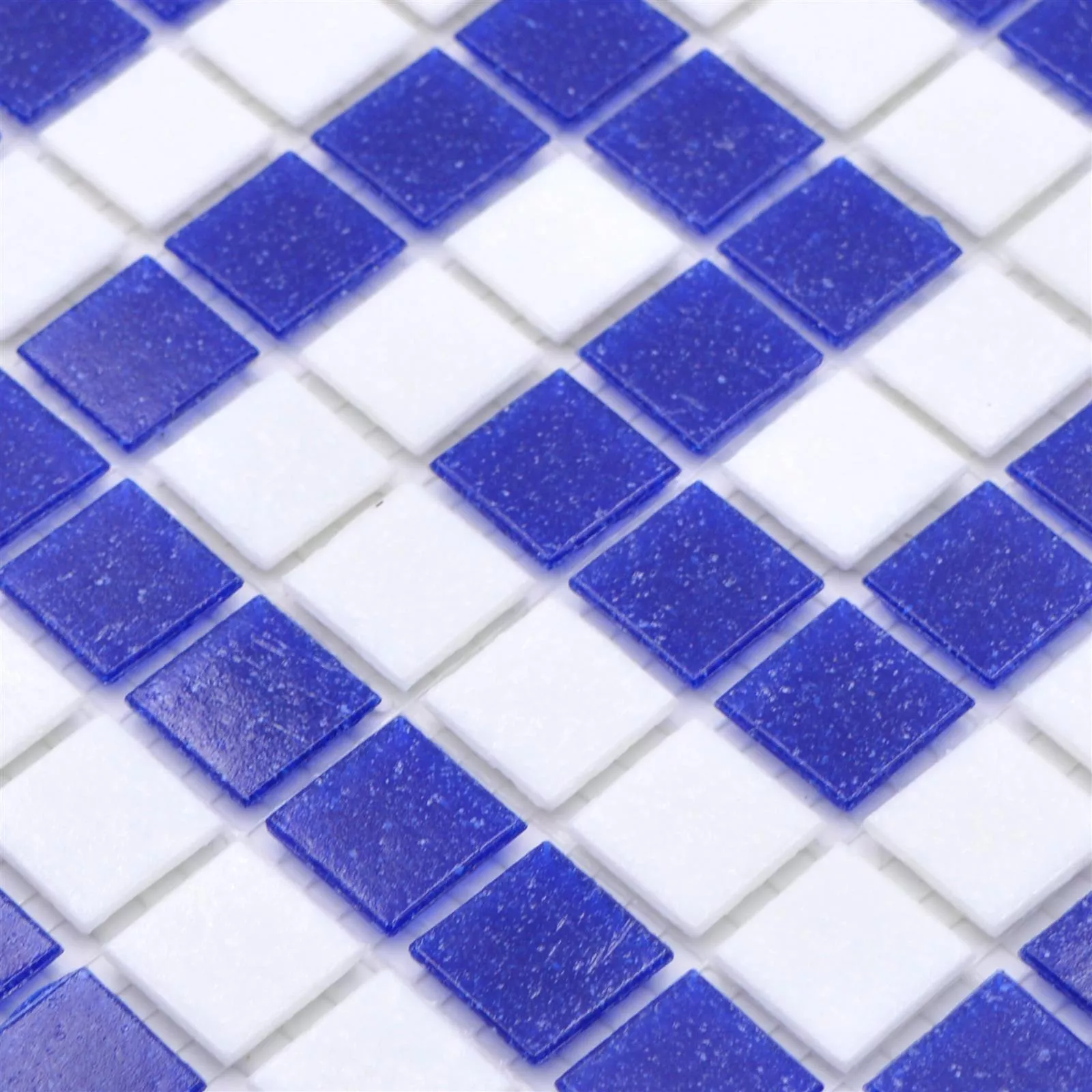 Muster von Schwimmbad Pool Mosaik Filyos Blau Weiß Papierverklebt