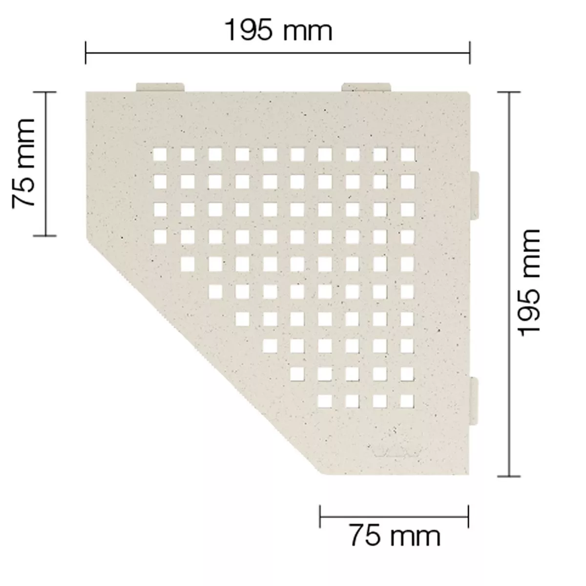 Wandablage Duschablage Schlüter 5eck 19,5x19,5cm Square Elfenbein