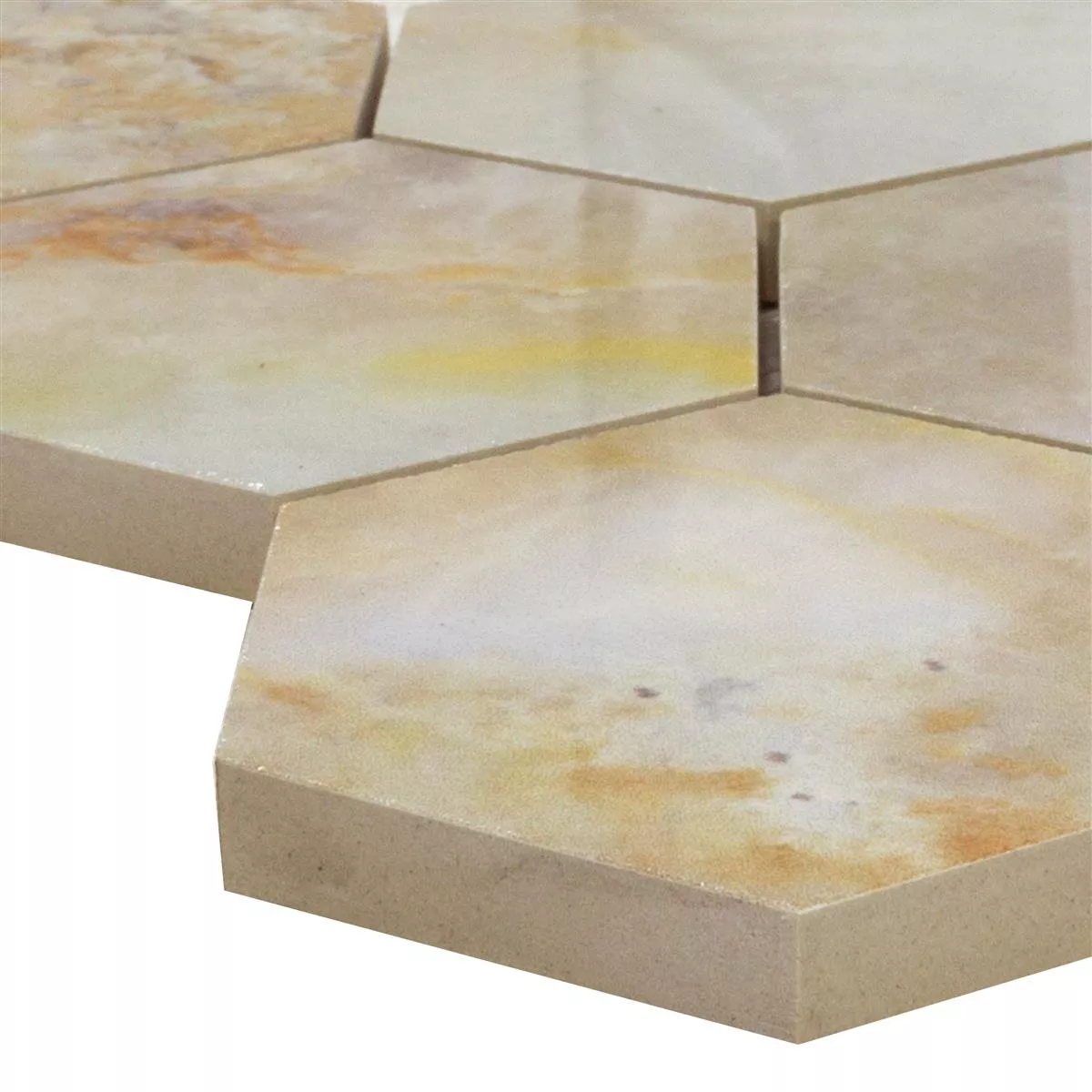 Keramikmosaik Plattor Naftalin Hexagon Brun Vit Keramikmosaik Plattor Naftalin Hexagon Brun Vit