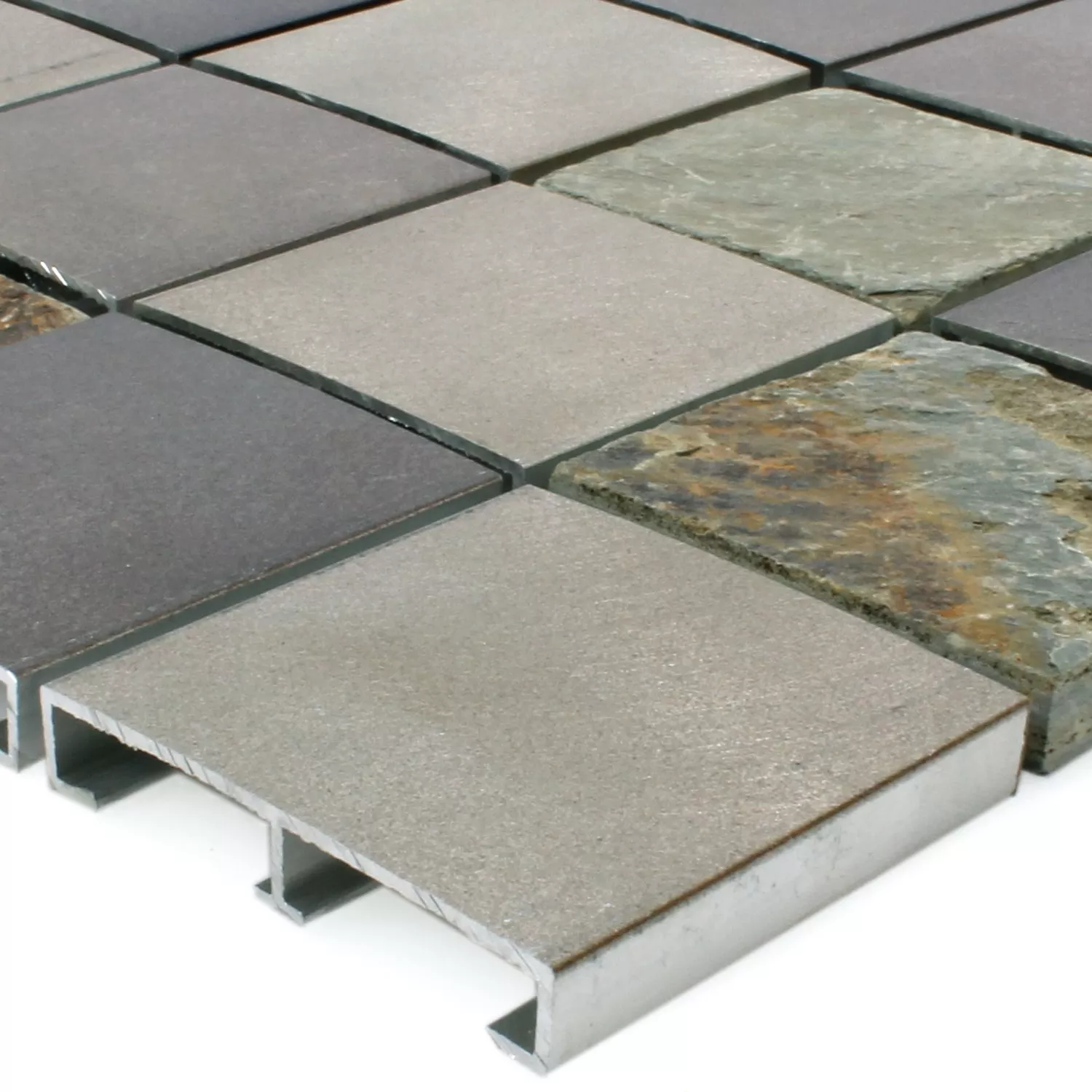 Mosaik Natursten Aluminium Moon Brun Mosaik Natursten Aluminium Moon Brun