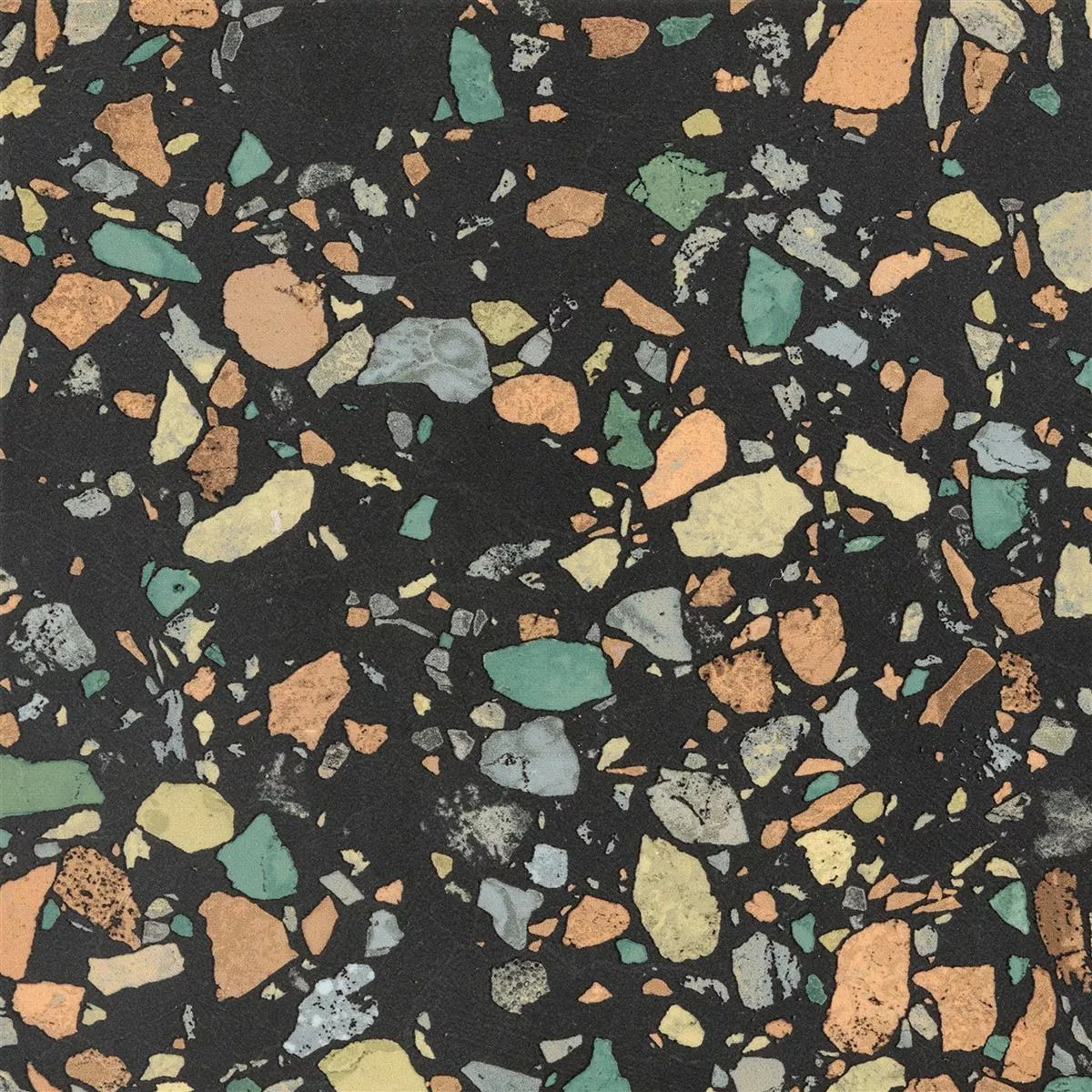 Bodenfliesen Liberty Bunt Schwarz 18,5x18,5cm