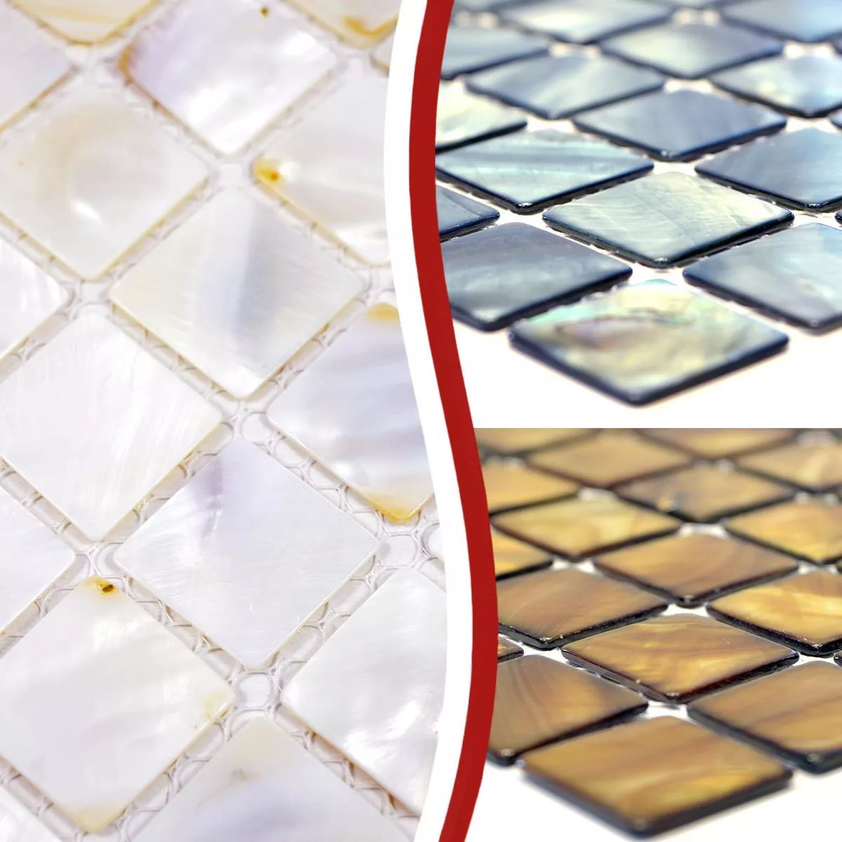 Muster von Mosaikfliesen Perlmutt Xenia