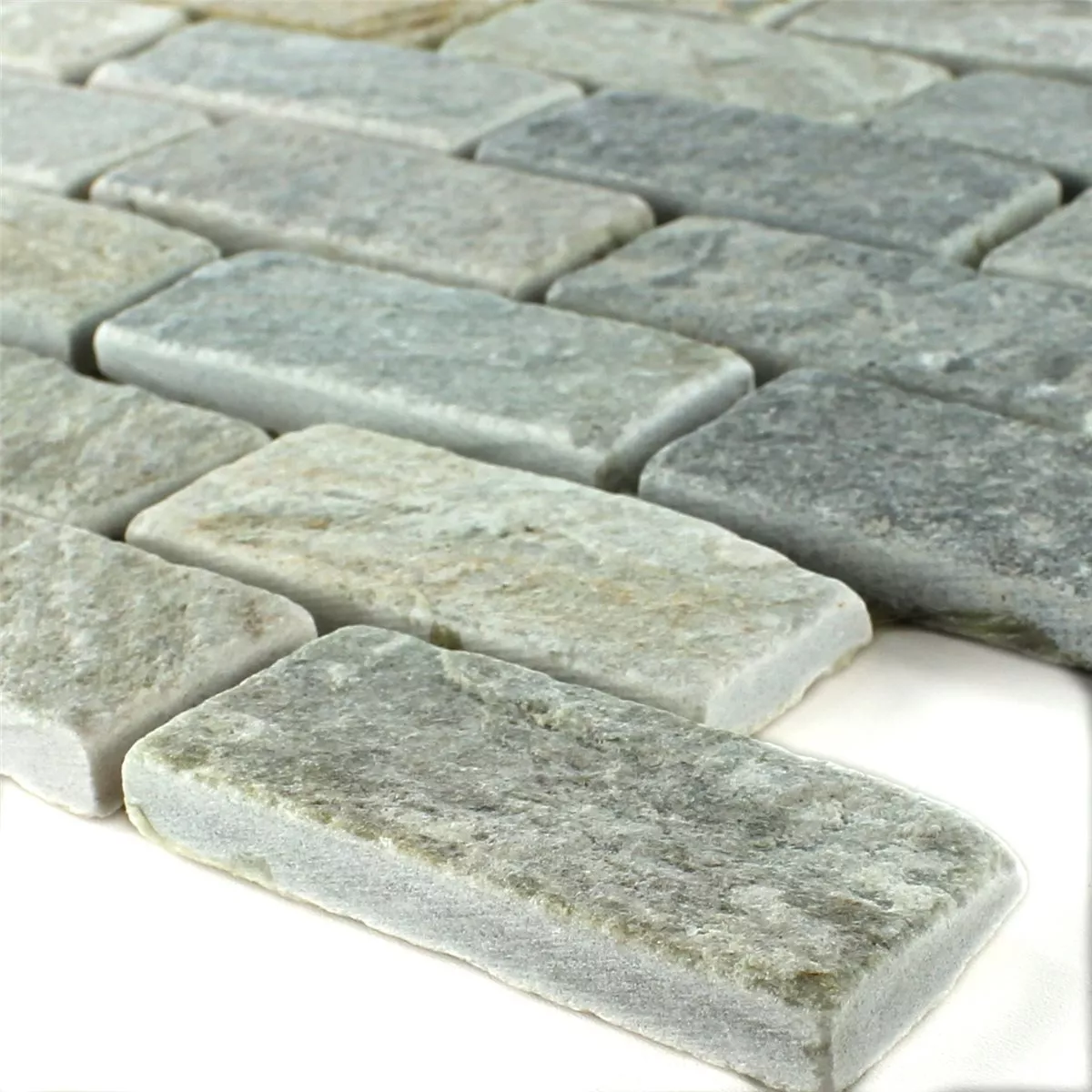 Mosaik Kvartsit Beige Grå 26x66mm Mosaik Kvartsit Beige Grå 26x66mm