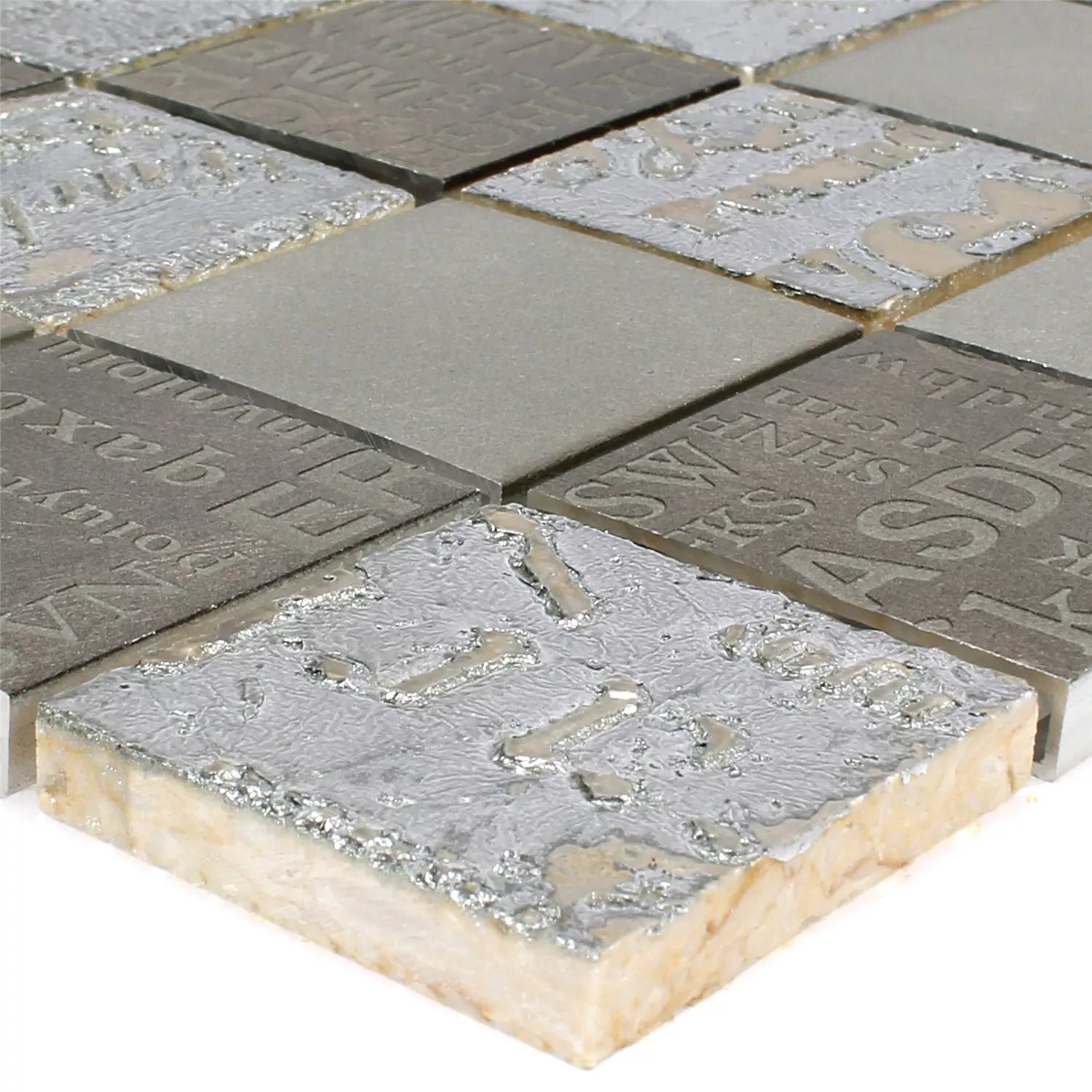 Mosaik Nazca Natursten Aluminium Mix Brun Silver Mosaik Nazca Natursten Aluminium Mix Brun Silver