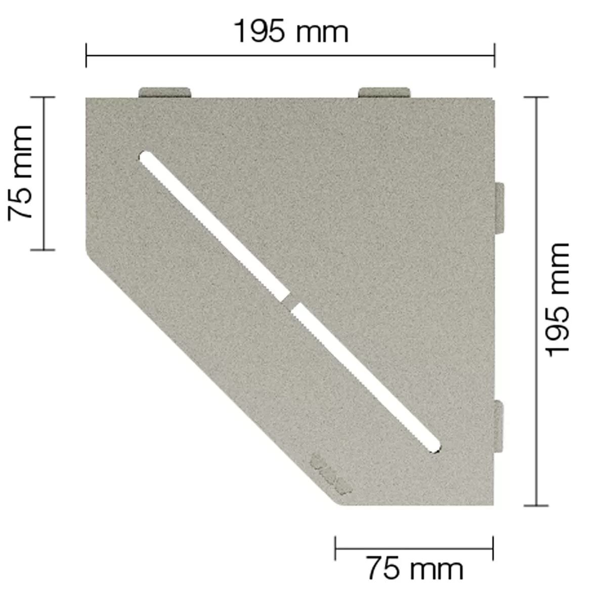 Wandablage Duschablage Schlüter 5eck 19,5x19,5cm Pure Grau