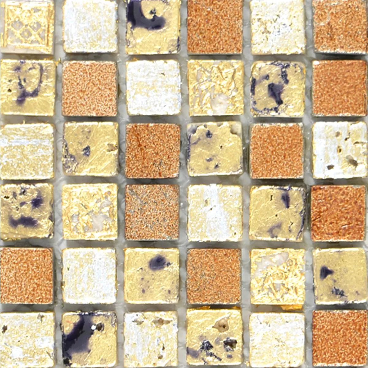 Naturstein Resin Mosaikfliesen Lucky Gold Bronze