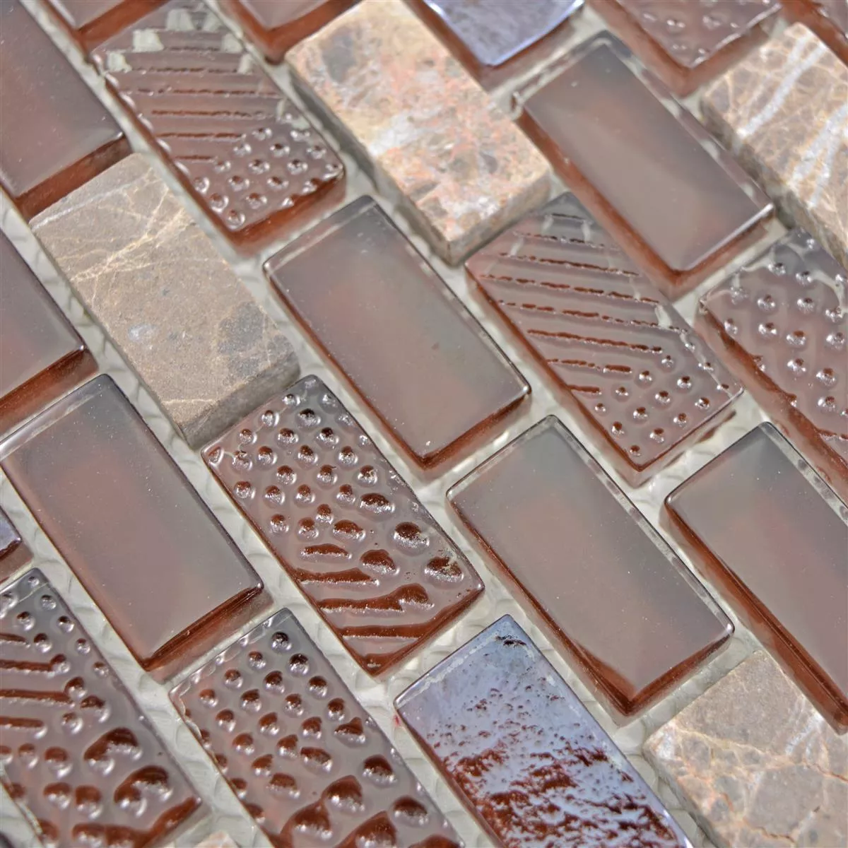 Glas Naturstein Mosaikfliesen Limona Braun