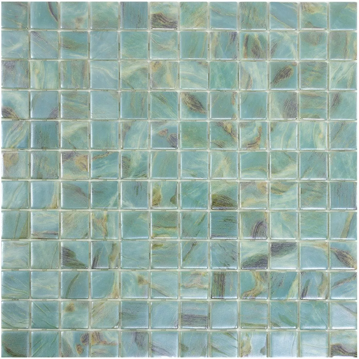 Glas Schwimmbad Pool Mosaik Alassio Türkis 25