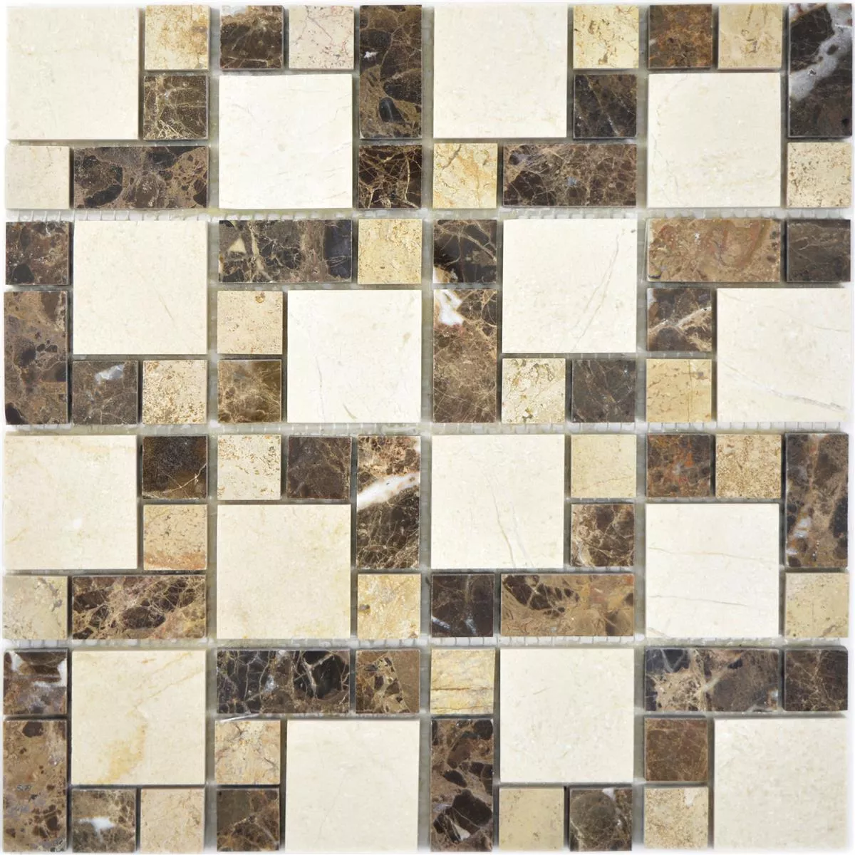 Marmor Naturstein Mosaik Fliesen Cordoba Braun Beige