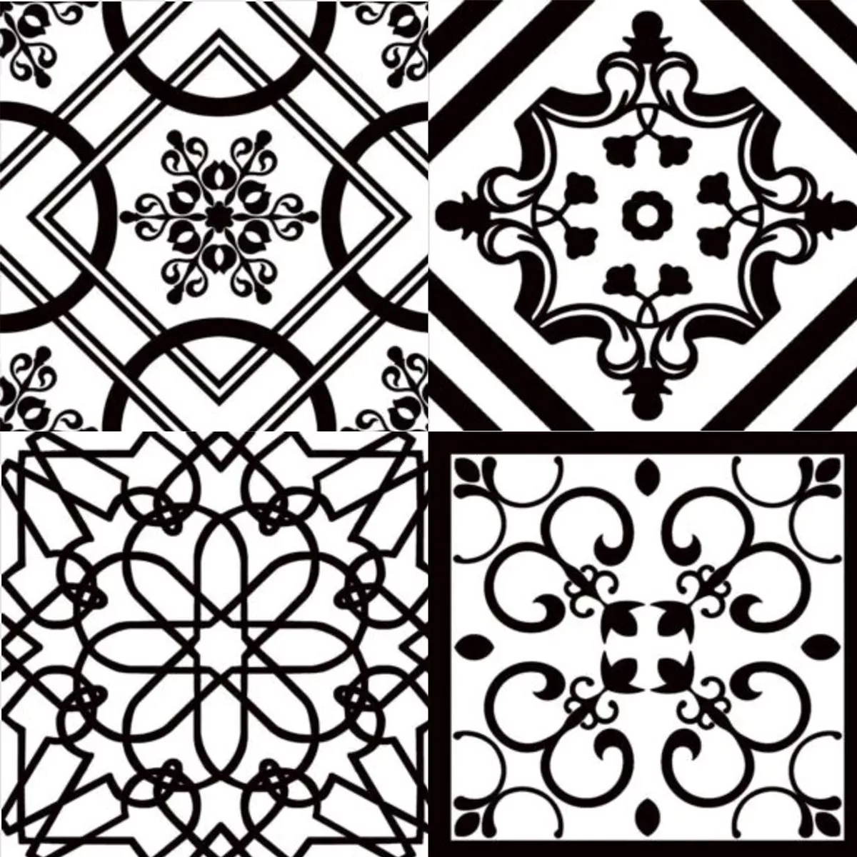 Stengods Plattor Ravello Svart Vit 22,5 x 22,5cm Stengods Plattor Ravello Svart Vit 22,5 x 22,5cm