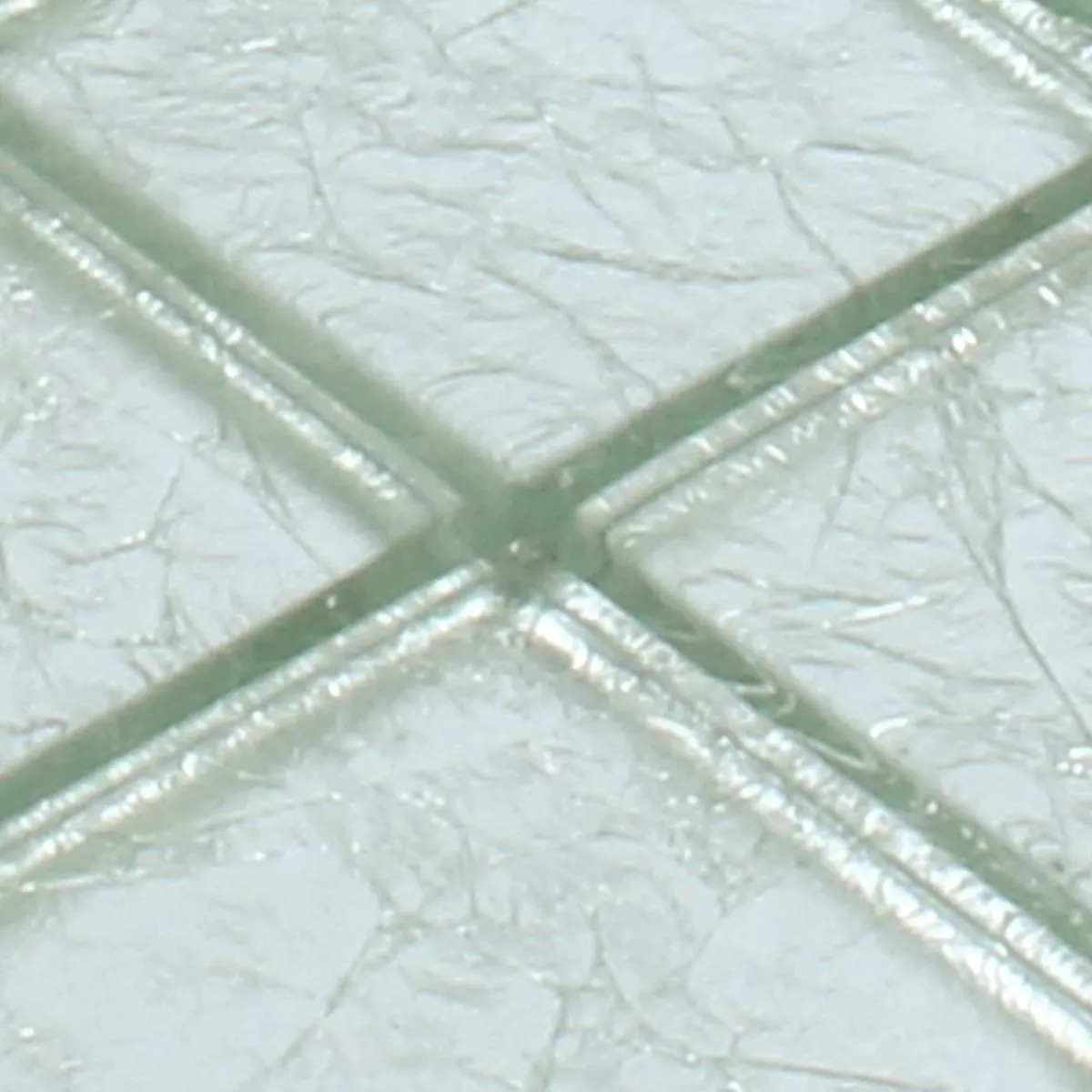 Muster von Mosaikfliesen Glas Lucca Silber 48x48x8mm