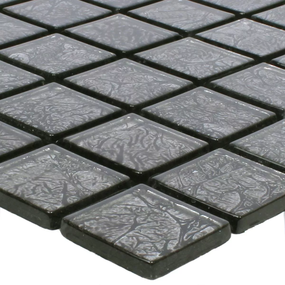 Mosaik Glas Kandila Svart 23x23x4mm Mosaik Glas Kandila Svart 23x23x4mm
