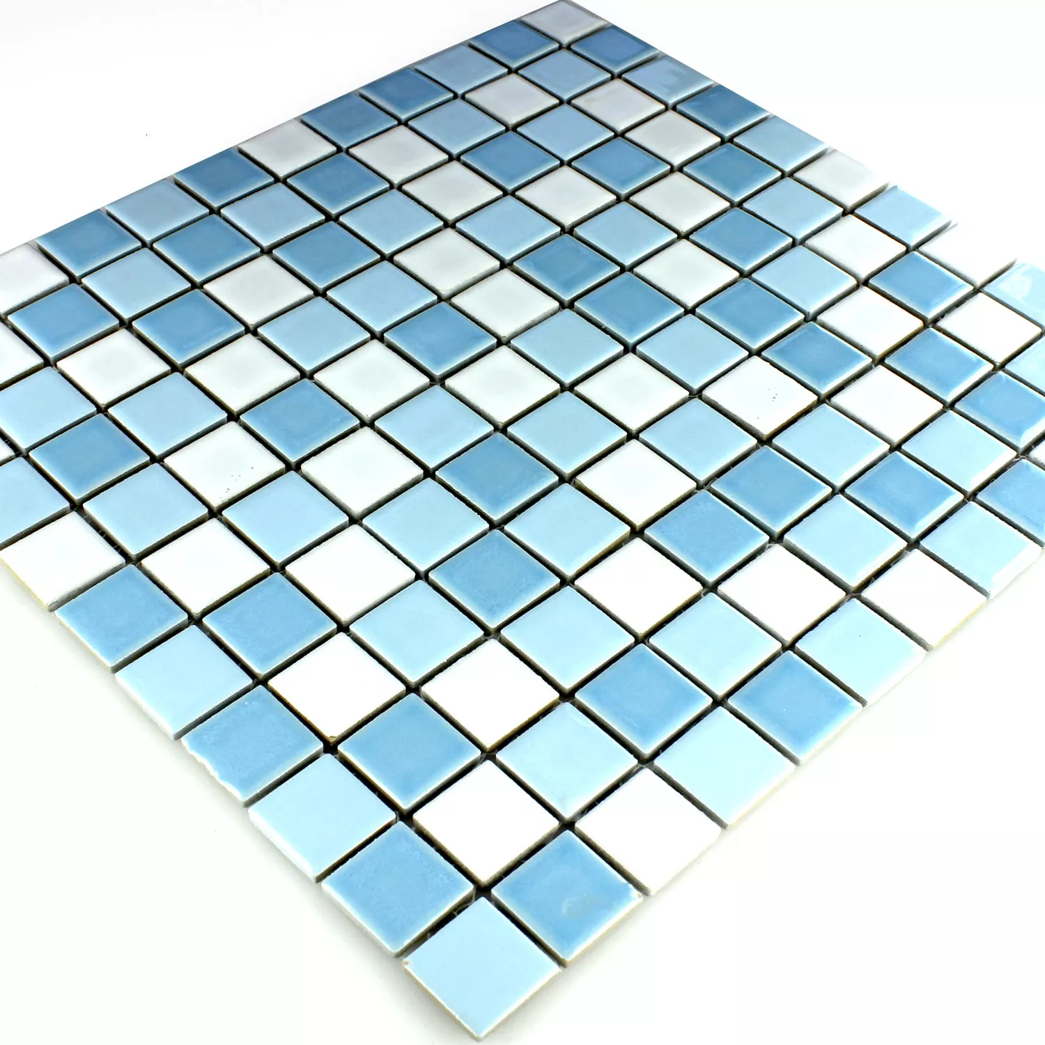 Keramik Mosaikfliesen Bodaway Blau Weiss 25x25x5mm